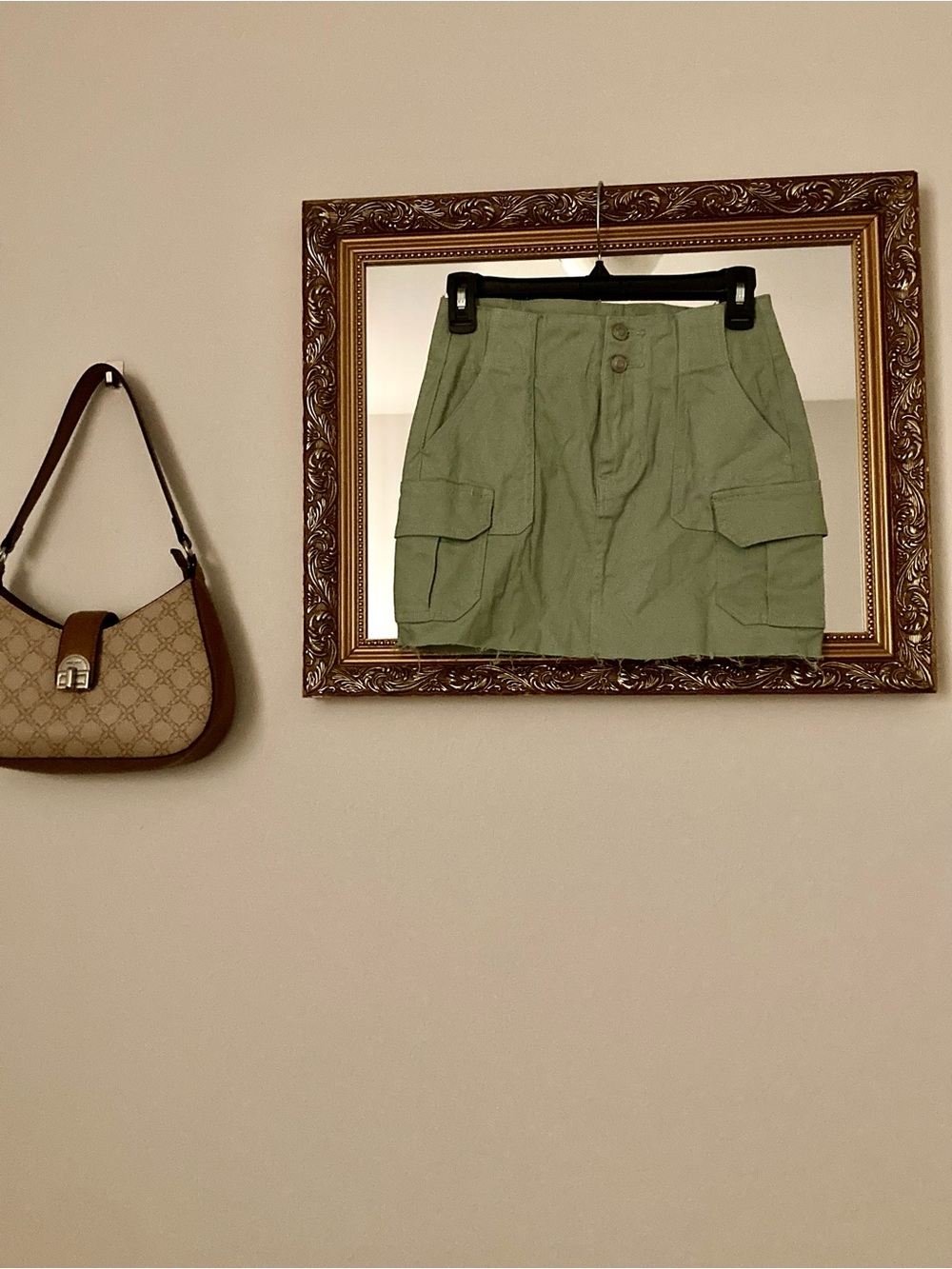 Altar'd State Olive Green Cargo Mini Skirt